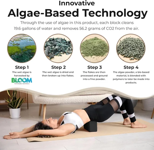 Miniatura 4 de Oceanfoam Bloque de entrenamiento – Bloque de ejercicio de espuma de alta densidad, ligero, antideslizante para estabilidad y apoyo en pilates