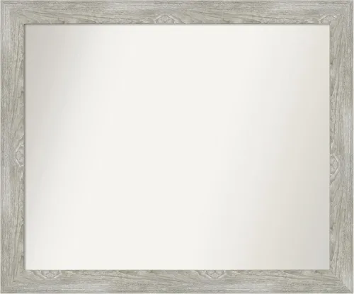 Miniatura 419 de Amanti Art Espejo de baño gris para sobre el fregadero, 31 x 48 pulgadas, espejo de tocador rectangular estrecho de color gris, marco de madera