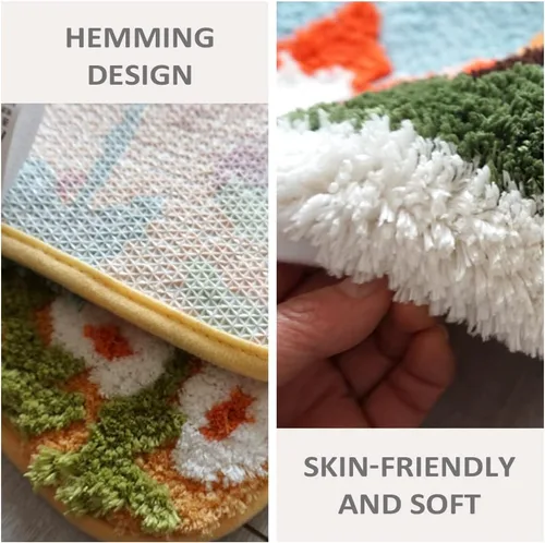 Miniatura 6 de Tapete de baño medio redondo, absorbente, tapete de baño, ducha, súper suave, tapete de entrada de dormitorio, alfombra de puerta de cocina, tapete