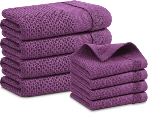 Miniatura 67 de Homaxy Paños de cocina 100% algodón, paquete de 8 – 12 x 12 pulgadas, tejido de gofre, muy suaves y absorbentes, paños de cocina de secado rápido