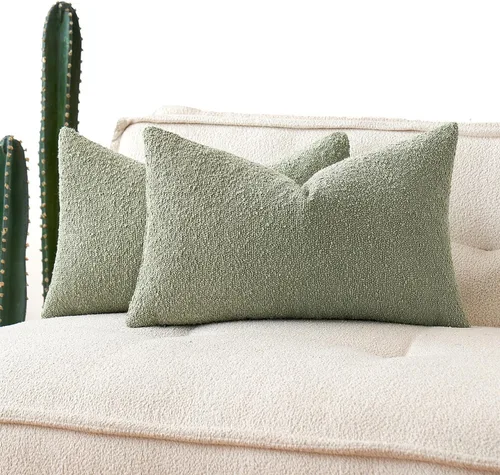 Miniatura 18 de MIULEE - Juego de 2 fundas de almohada decorativas con textura de bucle, de 50 x 50 cm, para sofá y cama, almohadas de invierno neutras, fundas
