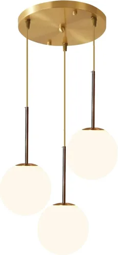 Miniatura 9 de Mini lámpara colgante de globo de vidrio blanco leche, acabado de latón dorado con cable dorado, E26 de 5.9 pulgadas, bola de vidrio de granja