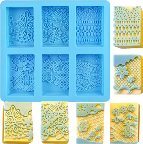 Miniatura 15 de Moldes de jabón de Navidad, 2 moldes de silicona de Navidad para velas, jabones, mini pasteles, árbol de Navidad, copo de nieve, Papá Noel