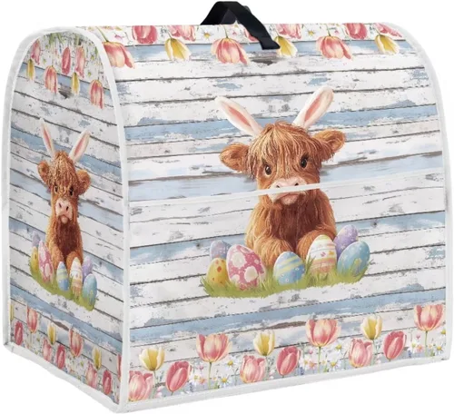 Miniatura 12 de UNICEU Protector de cubierta de batidora de soporte de cocina con estampado retro de mariposa de girasol, con mango superior, cubierta de polvo
