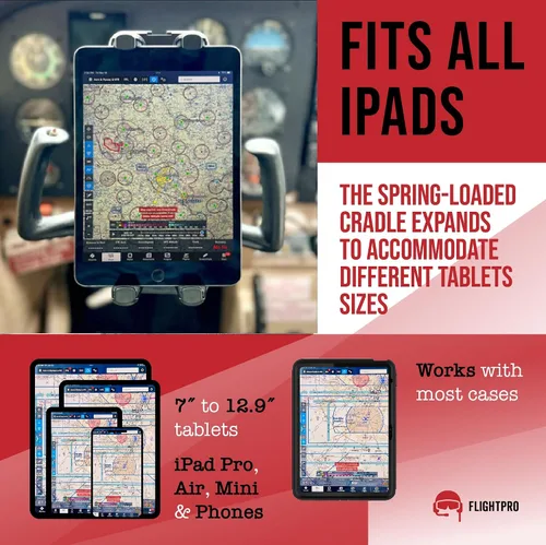 Miniatura 6 de FlightPro ProAviator - Soporte de yugo para iPad Pro 12.9", iPad mini y teléfonos, para pilotos