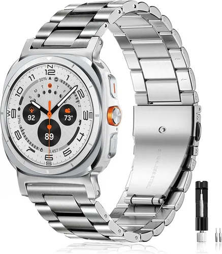 Miniatura 13 de Olytop para Galaxy Watch Ultra Correas 47mm (2024/2025), Correa de Reemplazo de Pulsera de Acero Inoxidable Metálica para Negocios, Hombres y Negro