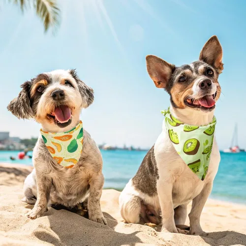 Miniatura 7 de PUPTECK Bandana de cumpleaños para perro, traje de 4 piezas, bufanda de babero triangular suave para mascotas, suministros de decoración de fiesta