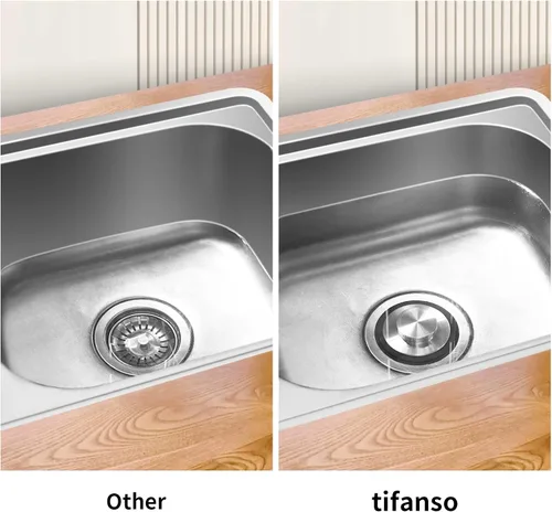Miniatura 5 de Tifanso Cubierta Tapón de Drenaje para Fregadero de Cocina, 2PCS Tapones de Acero Inoxidable para Triturador de Basura Tapón de Drenaje de 3.34