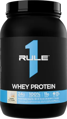 Miniatura 35 de Rule 1 Proteins Proteína de suero – 0.85 oz de proteína de acción rápida de fuentes de suero de leche con EAA y BCAA naturales para la recuperación