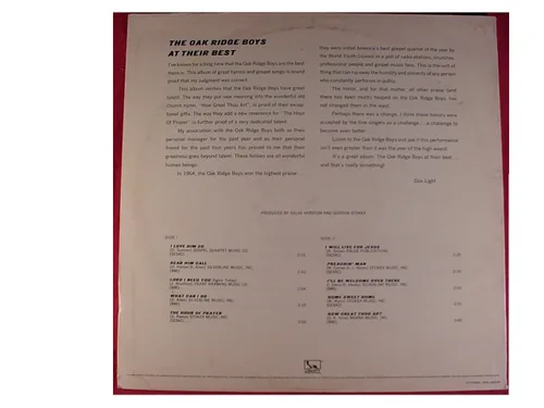 Miniatura 2 de At Their Best, The Oak Ridge Boys, [Lp, Vinyl Record, Liberity, 10046]