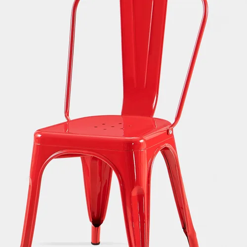 Miniatura 7 de AC Pacific Sillas de comedor de metal industrial de 18 pulgadas de altura, asiento apilable de cocina o bar, diseño moderno y duradero, muebles