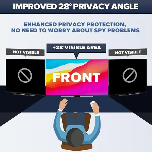 Miniatura 3 de [Paquete de 2] Pantalla de privacidad HD para computadora de 24 pulgadas, pantalla de privacidad mejorada para pantalla ancha 16:9 extraíble