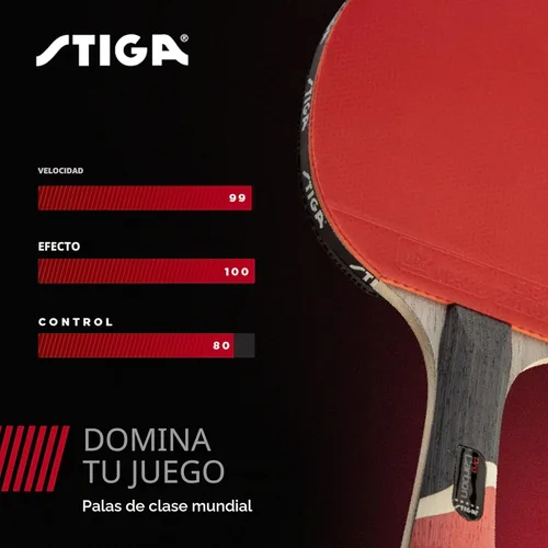 Miniatura 5 de STIGA Pro Carbon + Raptor Performance-Level Table Tennis Rackets with Carbon Technology for Tournament Play - 7-ply Blade with Flared Handles - 2mm