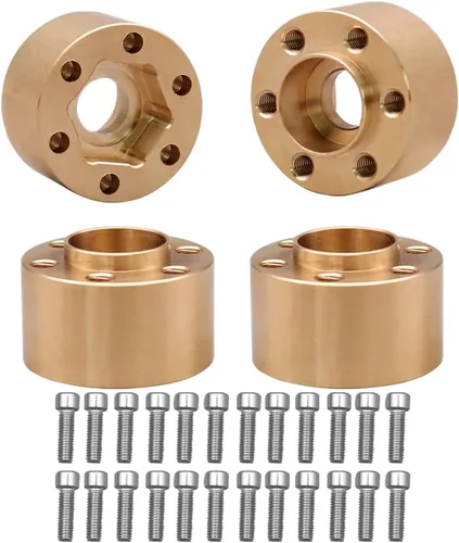 Miniatura 6 de 4 unidades de ruedas Beadlock de 1.9 y 2.2 pulgadas, adaptadores anchos de cubo de rueda hexagonal de 0.472 in para actualizaciones de oruga RC Negro