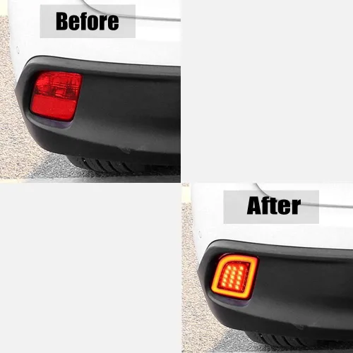 Miniatura 4 de GeeGee Conjunto de luz antiniebla de parachoques trasero LED de lente roja, compatible con Toyota Highlander 2015-2018, funciona como lámpara