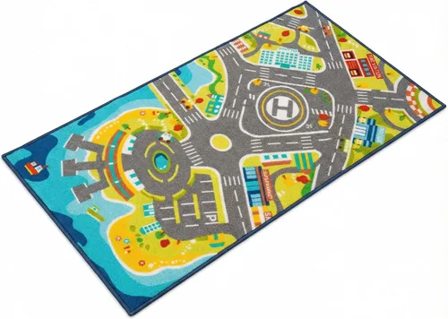 Miniatura 9 de Alfombra de juego para niños con bolsa de almacenamiento, grande de 55 x 26 pulgadas, alfombra de juego de actividades para jugar en el suelo
