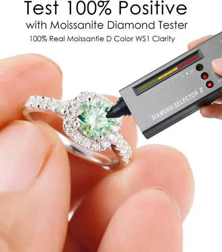 Miniatura 3 de Anillo de compromiso solitario de moissanita de corte redondo de 2 quilates, moissanita de 18 quilates, chapado en oro blanco 925, anillo de promesa