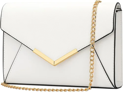 Miniatura 14 de KKXIU Bolso Clutch de Noche Tipo Sobre de Cuero Sintético Elegante para Mujer, Bolso Plegable para Fiesta, Boda, Graduación