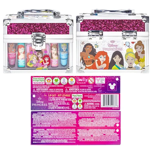 Miniatura 8 de Set de Estuche en Forma de Tren Mini de Princesas Disney Belleza Incluye Tubo de Brillo de Labios, Bálsamo Labial, Compacto de Brillo de Labios