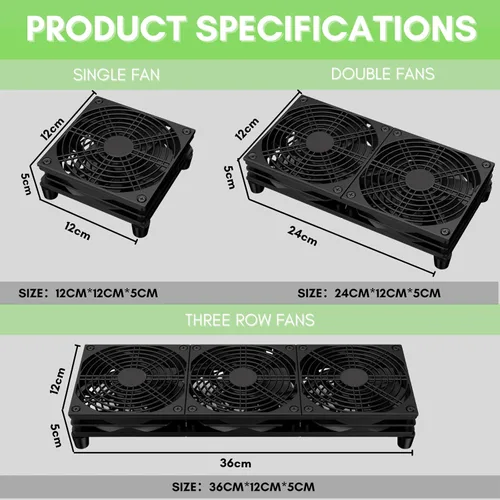 Miniatura 5 de VTRETU - Ventilador de refrigeración con interfaz USB silenciosa, utilizado para rack de enrutador, bricolaje, audio y video, gabinete de red