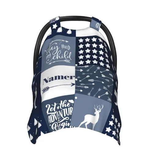 Miniatura 12 de Toldo personalizado para asiento de automóvil con diseño de elefante para bebés con nombre, fundas de asiento de automóvil personalizadas para niños