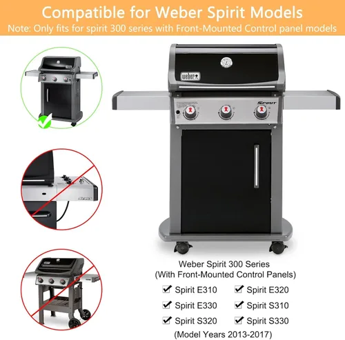 Miniatura 2 de Hiorucet Barras aromatizantes 7636 de 15.3 pulgadas para Weber Spirit I y GS4 II serie 300, E310 E320 E330 S310 S320 S330, placas de calor