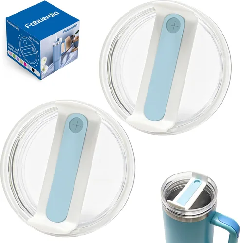 Miniatura 10 de Tapa de repuesto para vaso de 40 onzas compatible con Stanley Quencher, paquete de 2 fundas transparentes a prueba de derrames para accesorios