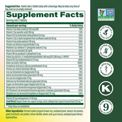 Miniatura 3 de MegaFood Multivitamínico para mujeres de 40+ - Suplemento multivitamínico para mujeres con hierro, vitaminas C, B12, K2, A, B6, colina y más - Sin