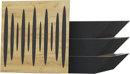Paquete de 4 trampas para bajos de esquina difusa de absorción de sonido «Pulso» | 19.7 x 19.7 x 4 pulgadas | Absorción - Difusión - Reflexión |