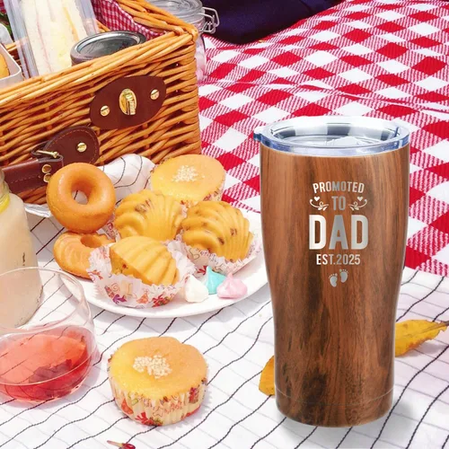 Miniatura 6 de Vaso Promoted to Dad Est 2025 – Ideas de regalos para nuevos papás – Primera vez papá – Papá para ser – Papá con recién nacido – Papás para estar