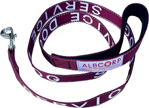 Miniatura 11 de Albcorp Correa para perro de servicio, bordada, con mango acolchado de neopreno e hilos reflectantes, 4 pies, para arneses, chalecos o collares