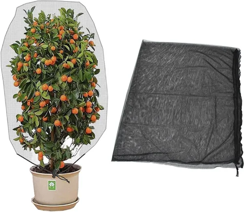 Miniatura 4 de Fydun 4.9X3.3Ft Garden Plant Cover Pull Out Reusable Plant Mesh Bag for Fruit Trees Black Wide Range of Uses (Black)