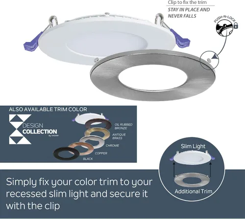 Miniatura 6 de Nadair, Luces LED empotrables ultra delgadas de 6 pulgadas, 1 paquete, clasificación IC, regulable, 15 W = 90 W, 1125 lúmenes, 3000 K