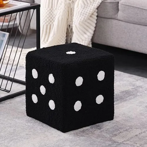 Miniatura 3 de Dpofirs Taburete de pie con diseño de dados, suave y cómodo, con base de madera maciza, taburete simple y cálido para el hogar, sala de estar