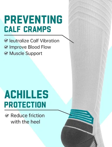 Miniatura 3 de SONORAN Calcetines de compresión para hombres y mujeres (246 pares) 20-30 mmHg de compresión graduada hasta la rodilla para correr, atletismo