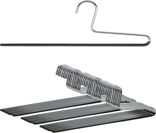 Miniatura 11 de Mawa by Reston Lloyd - Percha antideslizante para ropa que ahorra espacio con una sola barra para pantalones, estilo KH/1, juego de 30, color rojo