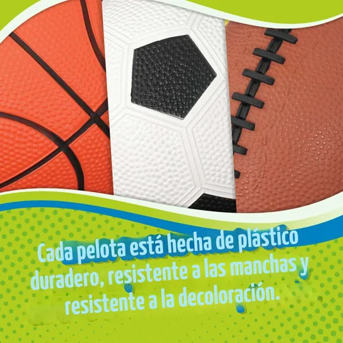 Miniatura 5 de Toysmith ¡Sal a Jugar! Juego de pelotas profesionales (paquete de 3) – Pequeñas pelotas deportivas para niños de 3 años en adelante – Incluye pelota