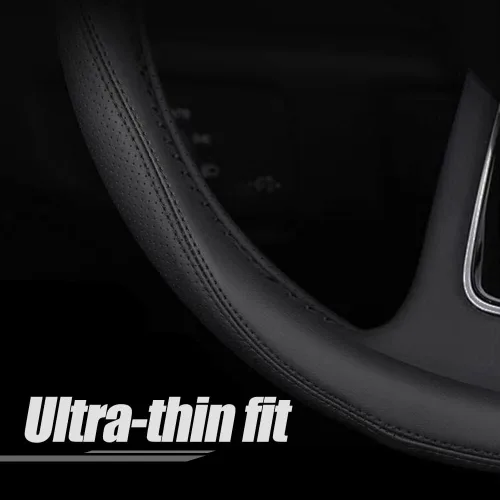 Miniatura 2 de Carodi Última Funda de Cuero Nappa para Volante de Automóvil, Elegante Cuero Antideslizante para Interior de Automóvil 15 pulgadas Universal