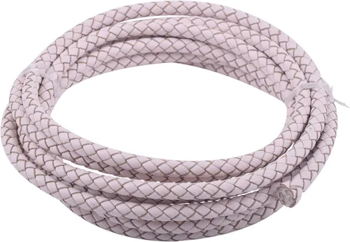 Miniatura 73 de KONMAY 2 yardas 8.0mm Cordón redondo de cuero trenzado auténtico marrón antiguo para corbata de bolo