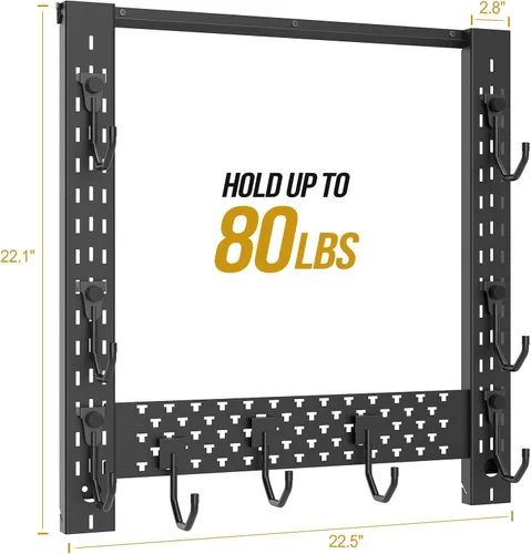 Miniatura 6 de ONETIGRIS Soporte de pared para pistolas, estante para armas de interior con estante horizontal y 1 bandeja extraíble para accesorios de pistola