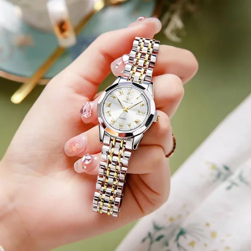 Miniatura 4 de OLEVS Reloj de pulsera para mujer, pequeño reloj de pulsera de acero inoxidable para mujer, reloj analógico de cuarzo para mujer