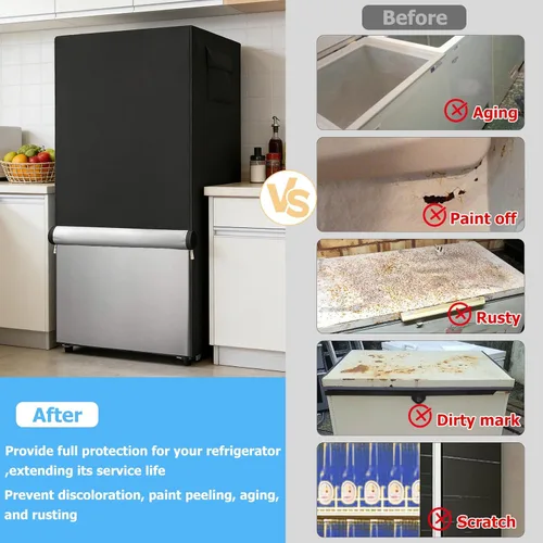Miniatura 6 de Funda para refrigerador al aire libre, cubierta vertical para congelador 100% impermeable de 600D, resistente, para refrigeradores de pie al