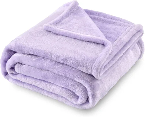 SOCHOW Manta de franela de forro polar, para todas las estaciones, manta súper suave y acogedora para cama o sofá, lila, 50 x 60 pulgadas
