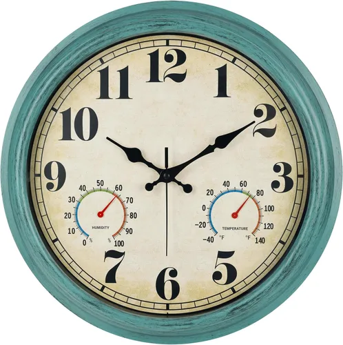 Miniatura 10 de zyzamay Reloj de pared retro de 12 pulgadas, fácil de leer, redondo, clásico, clásico, de cuarzo, funciona con pilas, decorativo para sala de estar
