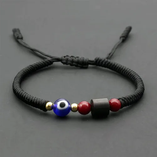 Miniatura 6 de 2 pulseras de mal de ojo hechas a mano ajustables de cuerda roja de la cábala, protección de la suerte, pulseras a juego para parejas, amantes
