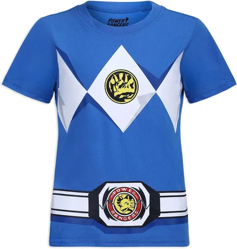 Miniatura 2 de Hasbro Power Rangers - Conjunto de camisa de manga corta y pantalones deportivos para niños pequeños, negrorojo o azulazul marino