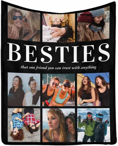 Miniatura 9 de Regalos de cumpleaños para mujeres, manta de amistad personalizada con tus fotos, manta personalizada con mis propias imágenes para hermanas