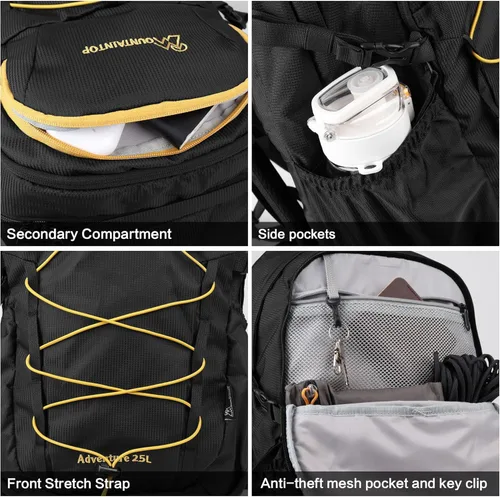 Miniatura 5 de MOUNTAINTOP Mochila de senderismo, mochila de campamento de 25 litros, mochila de senderismo para hombres y mujeres, mochila de viaje ligera