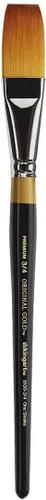Miniatura 6 de KINGART Premium Original Gold 9100-1 One Stroke Series - Cepillo para artista, pelo sintético Taklon dorado, mango corto, para acrílico, acuarela