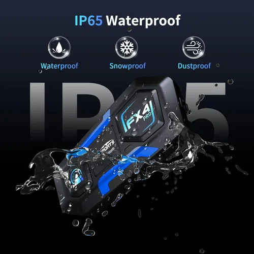 Miniatura 7 de Fodsports FX4 Pro - Auriculares Bluetooth para motocicleta, intercomunicador de motocicleta para 4 riders, sistema de comunicación de casco